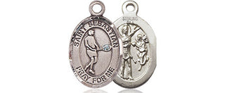 Sterling Silver Saint Sebastian Tennis Medal Religious and Catholic Jewelry