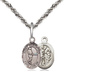Sterling Silver Saint Sebastian Tennis Medal Religious and Catholic Jewelry