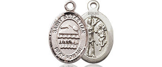 Sterling Silver Saint Sebastian Swimming Medal Religious and Catholic Jewelry