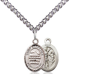 Sterling Silver Saint Sebastian Swimming Medal Religious and Catholic Jewelry
