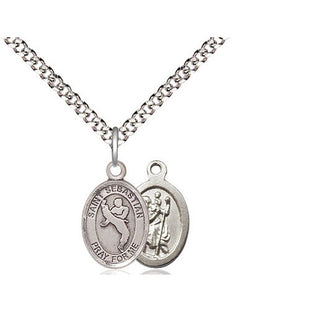 Pewter Saint Sebastian Martial Arts Medal Religious and Catholic Jewelry