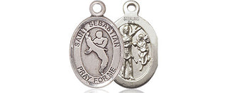 Sterling Silver Saint Sebastian Martial Arts Medal Religious and Catholic Jewelry