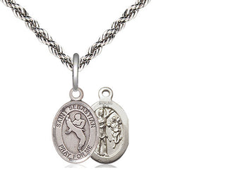 Sterling Silver Saint Sebastian Martial Arts Medal Religious and Catholic Jewelry