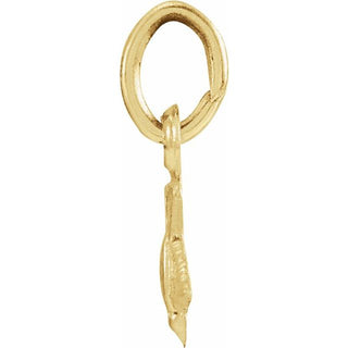 14K Yellow 12x9 mm White Dove Pendant 