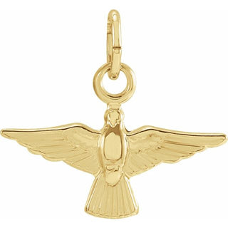 14K Yellow 14x10 mm Dove Pendant  