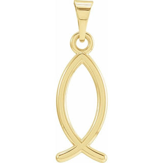 10K Yellow 20x7 mm Ichthus (Fish) Pendant 