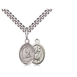 Pewter Saint Sebastian Skiing Medal Religious and Catholic Jewelry