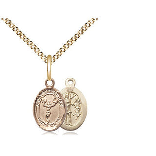 14kt Gold Filled Saint Sebastian Cheerleading Medal Religious and Catholic Jewelry