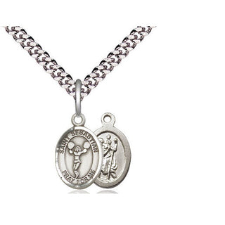 Pewter Saint Sebastian Cheerleading Medal Religious and Catholic Jewelry