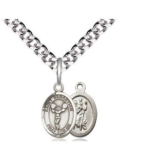 Pewter Saint Sebastian Cheerleading Medal Religious and Catholic Jewelry