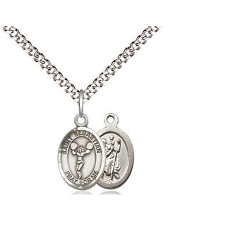 Pewter Saint Sebastian Cheerleading Medal Religious and Catholic Jewelry