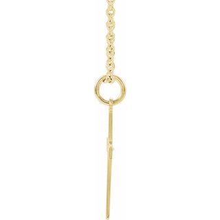 14K Yellow .0075 CT Natural Diamond Youth Cross 15" Necklace