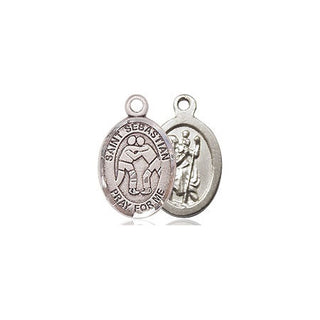 Pewter Saint Sebastian Wrestling Medal