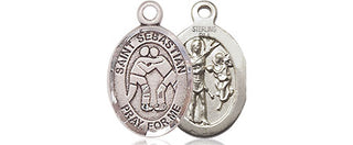 Sterling Silver Saint Sebastian Wrestling Medal