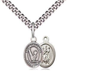 Pewter Saint Sebastian Gymnastics Medal Religious and Catholic Jewelry