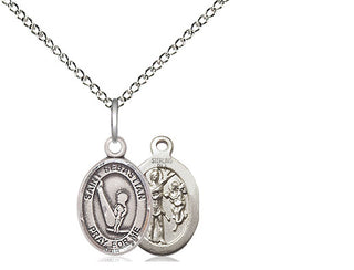 Sterling Silver Saint Sebastian Gymnastics Medal Religious and Catholic Jewelry