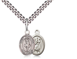Pewter Saint Sebastian Dance Medal Religious and Catholic Jewelry