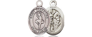 Sterling Silver Saint Sebastian Dance Medal Religious and Catholic Jewelry