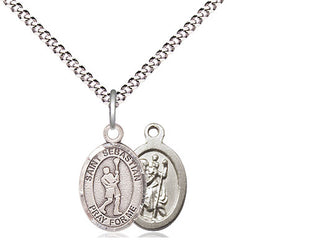 Pewter Saint Sebastian Lacrosse Medal Religious and Catholic Jewelry