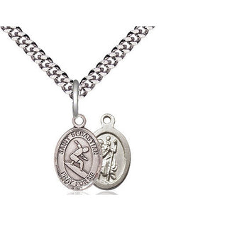 Pewter Saint Sebastian Surfing Medal Religious and Catholic Jewelry