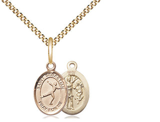 14kt Gold Filled Saint Sebastian Figure Skating Medal Religious and Catholic Jewelry