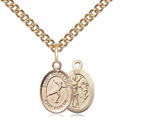 14kt Gold Filled Saint Sebastian Figure Skating Medal Religious and Catholic Jewelry