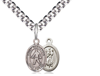 Pewter Saint Sebastian Field Hockey Medal Religious and Catholic Jewelry