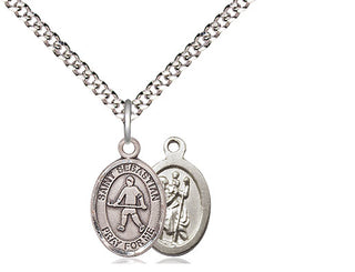 Pewter Saint Sebastian Field Hockey Medal Religious and Catholic Jewelry
