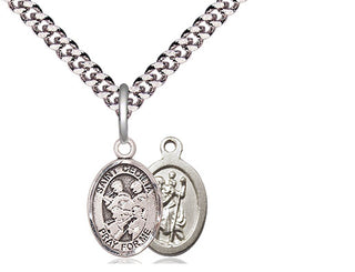 Pewter Saint Cecilia Marching Band Medal Religious and Catholic Jewelry