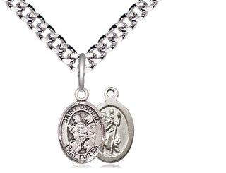 Pewter Saint Cecilia Marching Band Medal Religious and Catholic Jewelry