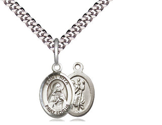 Pewter Saint Rita Baseball Medal Religious and Catholic Jewelry