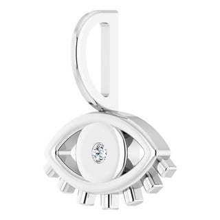 Platinum .02 CT Natural Diamond Evil Eye Charm/Pendant 
