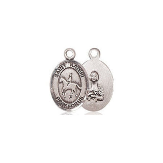Sterling Silver Saint Kateri Equestrian Medal Religious and Catholic Jewelry
