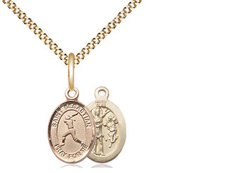 14kt Gold Filled Saint Sebastian  Softball Medal Religious and Catholic Jewelry