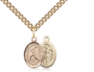 14kt Gold Filled Saint Sebastian  Softball Medal Religious and Catholic Jewelry