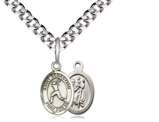 Pewter Saint Sebastian  Softball Medal Religious and Catholic Jewelry