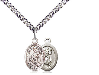 Sterling Silver Saint Christopher Surfing Medal Religious and Catholic Jewelry