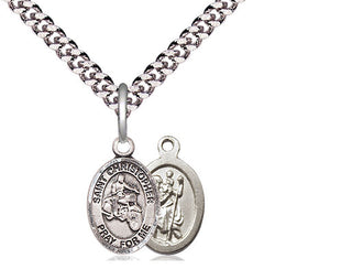 Pewter Saint Christopher Motorcycle Medal Religious and Catholic Jewelry
