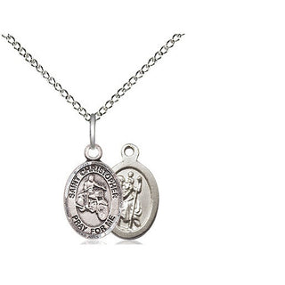 Sterling Silver Saint Christopher Motorcycle Medal Religious and Catholic Jewelry