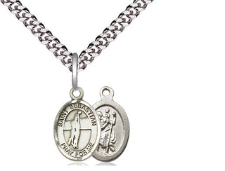 Pewter Saint Sebastian Volleyball Medal Religious and Catholic Jewelry