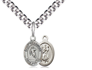 Pewter Saint Sebastian Rugby Medal Religious and Catholic Jewelry