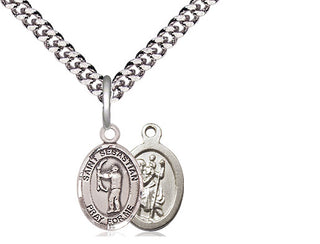 Pewter Saint Sebastian Archery Medal Religious and Catholic Jewelry