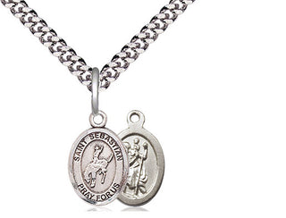 Pewter Saint Sebastian Rodeo Medal Religious and Catholic Jewelry