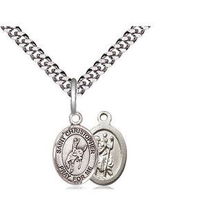 Pewter Saint Christopher Rodeo Medal Religious and Catholic Jewelry
