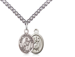 Sterling Silver Saint Christopher Rodeo Medal Religious and Catholic Jewelry