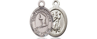 Pewter Saint Christopher Skiing Medal