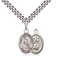Pewter Saint Christopher Rugby Medal Religious and Catholic Jewelry