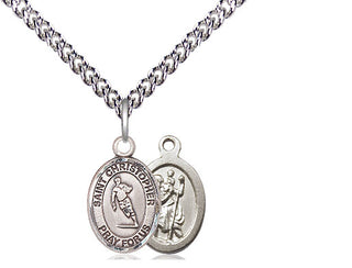 Sterling Silver Saint Christopher Rugby Medal Religious and Catholic Jewelry