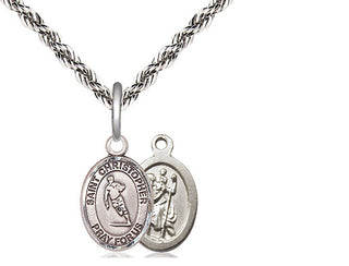 Sterling Silver Saint Christopher Rugby Medal Religious and Catholic Jewelry