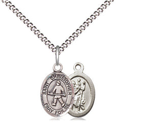 Pewter Saint Christopher Field Hockey Medal Religious and Catholic Jewelry